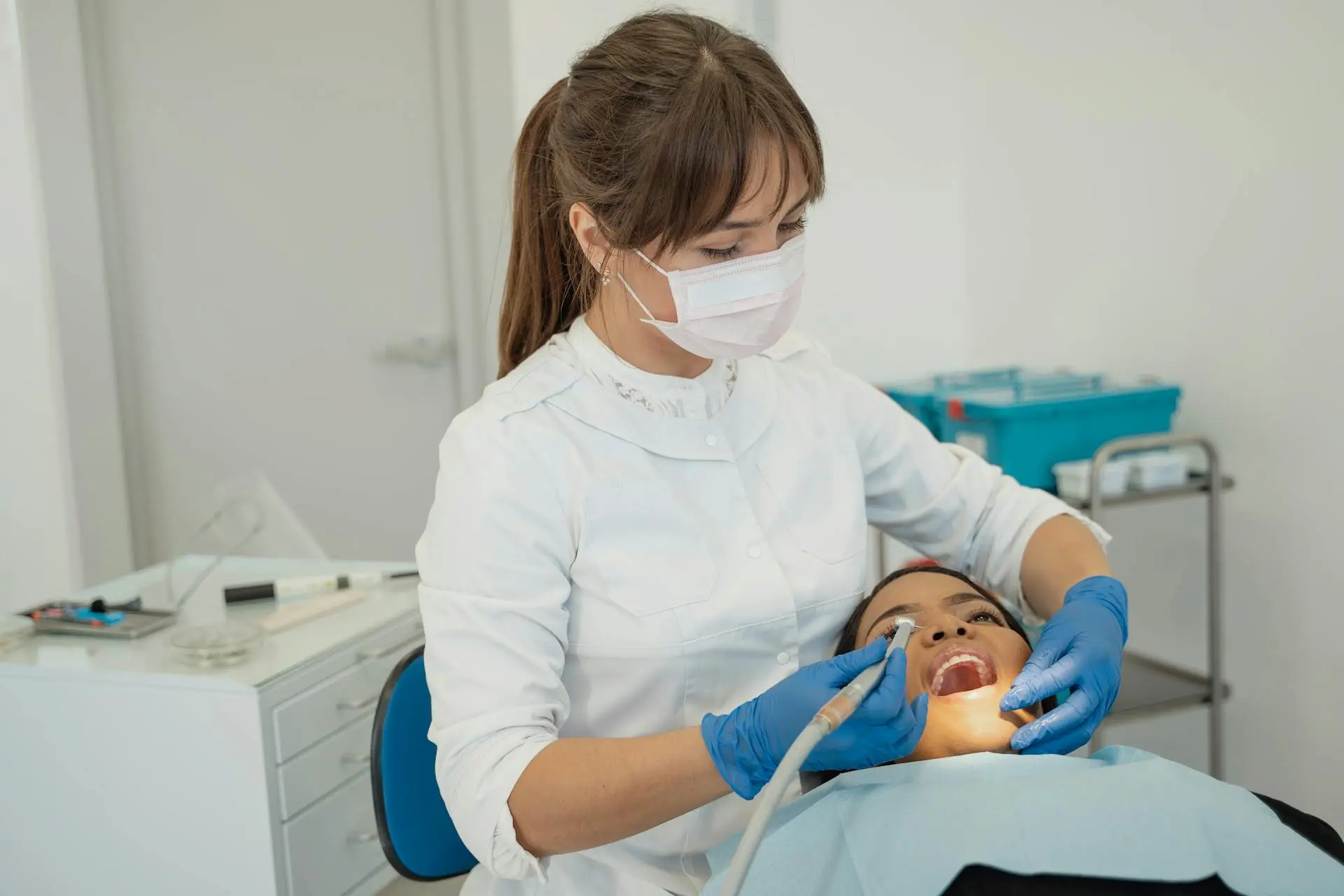 Dentist working with a patient